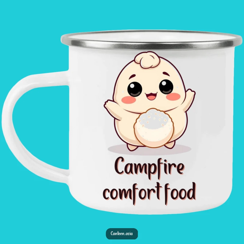 Funny Dumpling Rice Ball Camping Mug: Durable & Hilarious Outdoor Companion