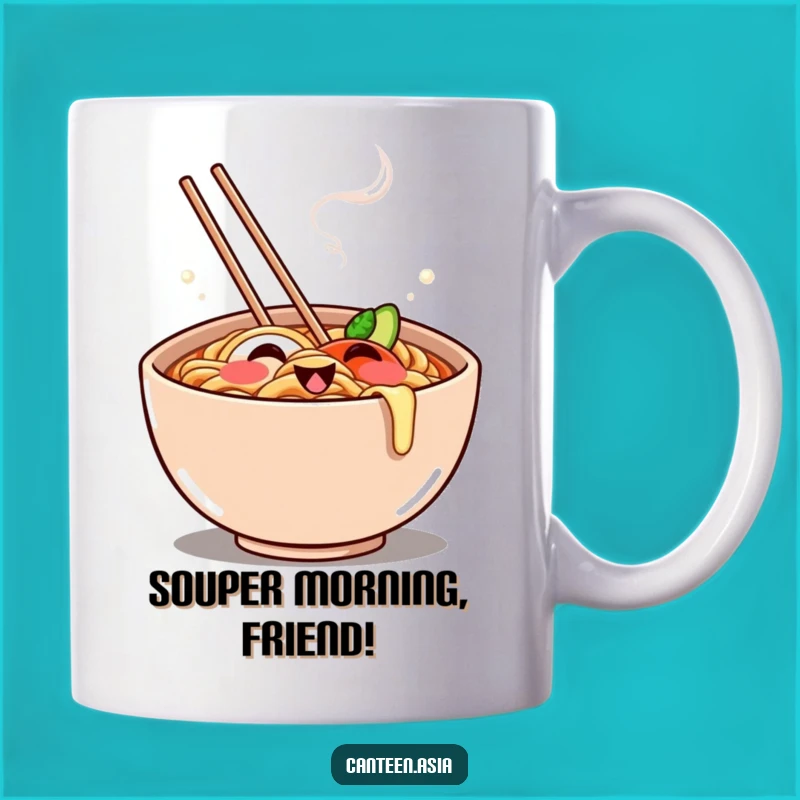 Funny Ramen Grin Mug - Sip Your Noodles with a Smile, Perfect Funny Gift