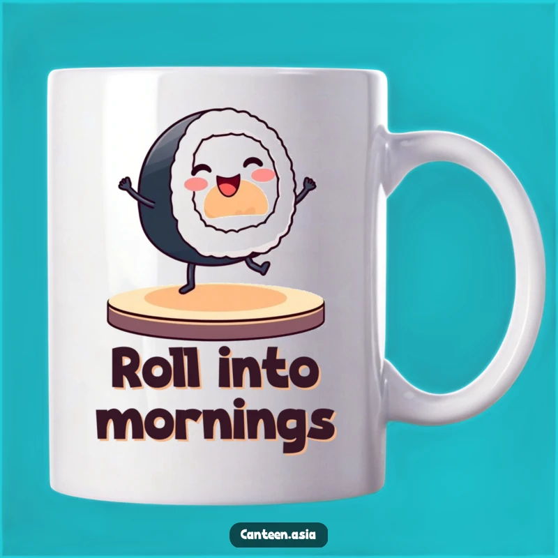 Funny Sushi Roll Mug: Dancing Stage Design, Hilarious Foodie Funny Gift
