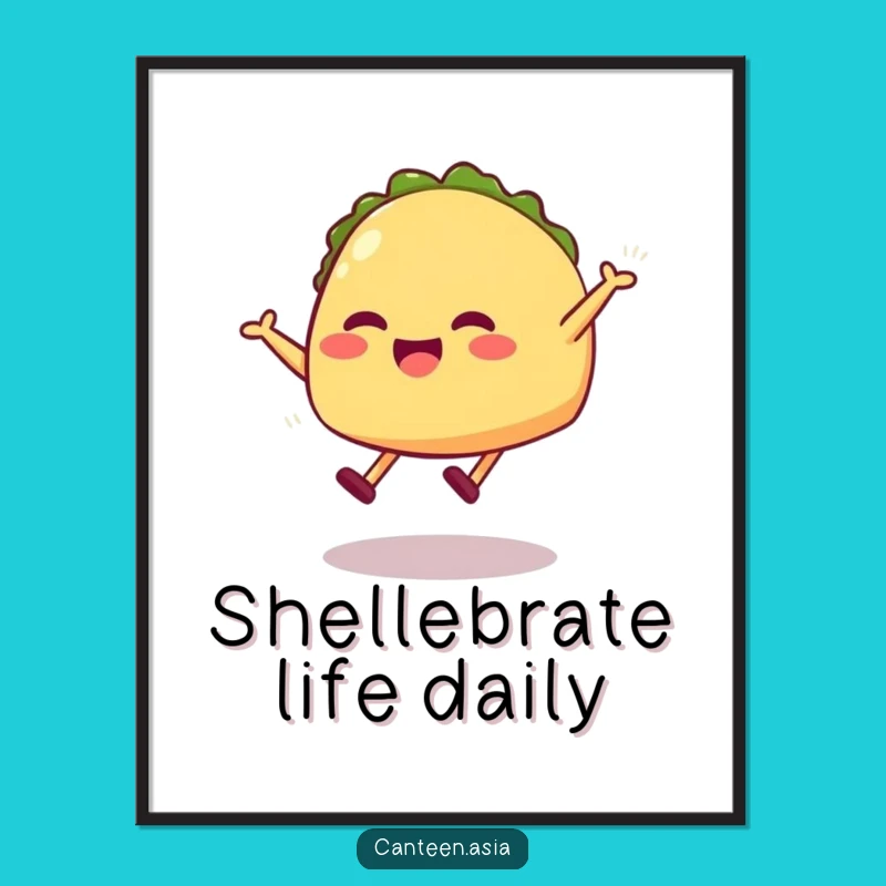 Funny Taco Jump Digital Print - Hilarious Food Art Download for Instant Cheer