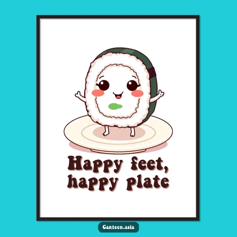 Funny Sushi Dance Digital Art: Instant Hilarious & Adorable Download