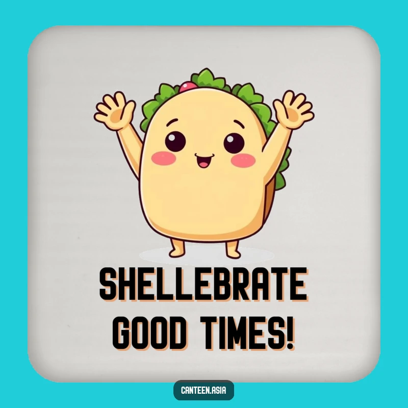 Funny Taco Waving Hello Drink Coaster - Protect Surfaces with This Fun Funny Gift