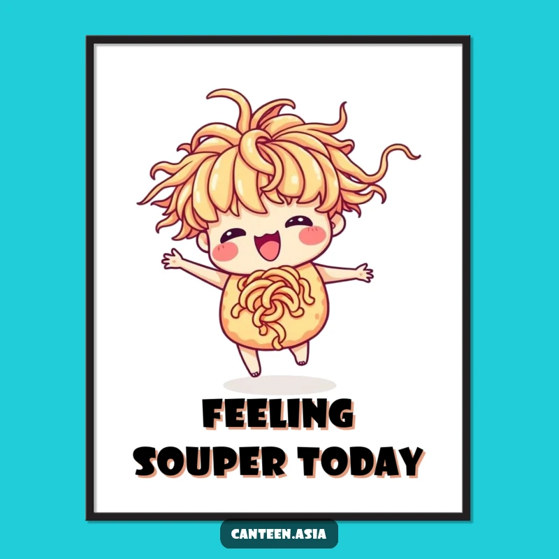 Funny Ramen Dance Poster - Hilarious Food Art Print for Kitchen Decor