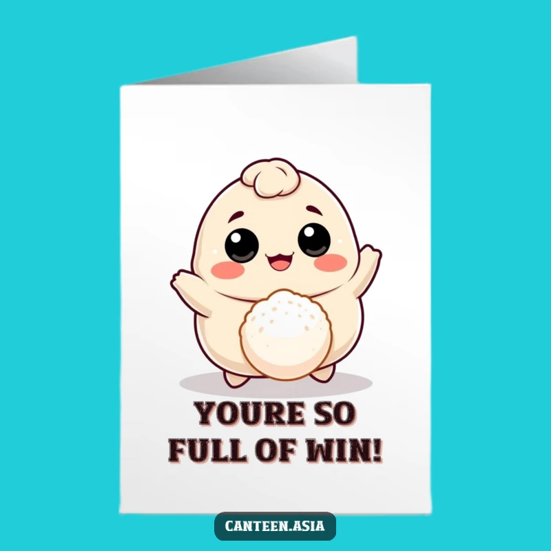 Free Printable Congrats Card: Bouncing Dumpling Celebration for a Funny Downloadable Gift