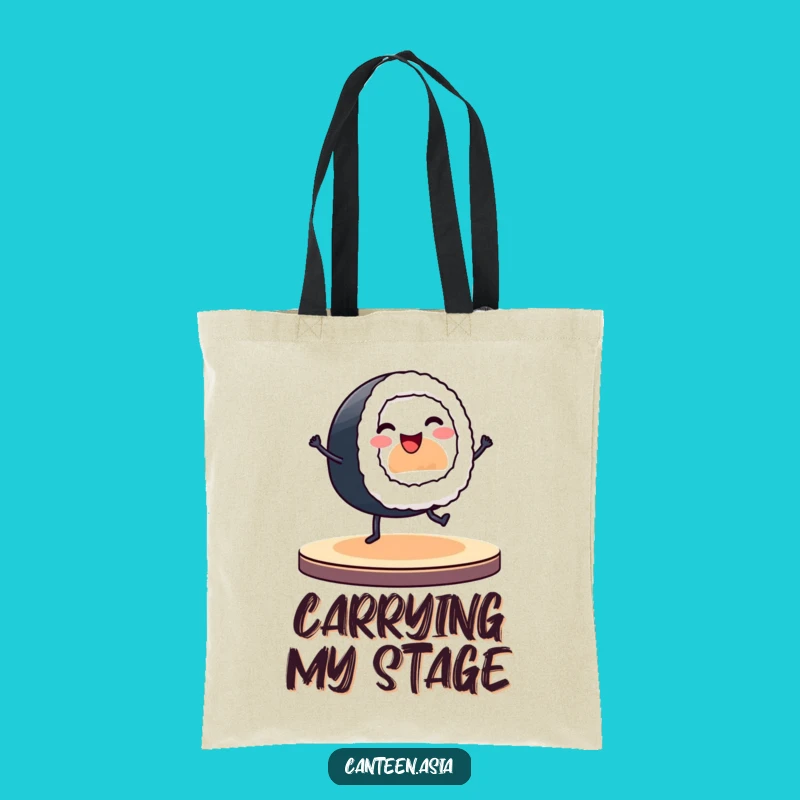 Funny Sushi Roll Tote Bag: Dancing Stage Design, Practical & Funny Gift